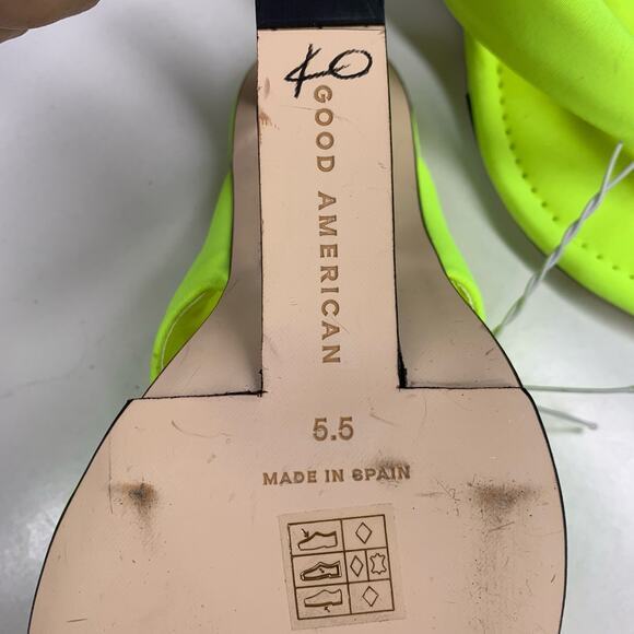 GOOD AMERICAN Lime Green Clear Wedge Sandals Size‎ 5.5 - Picture 11 of 11